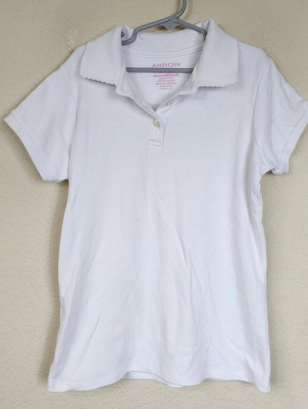 Medium Arrow White Collared Polo Shirt Top